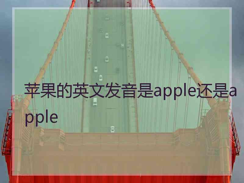 苹果的英文发音是apple还是apple