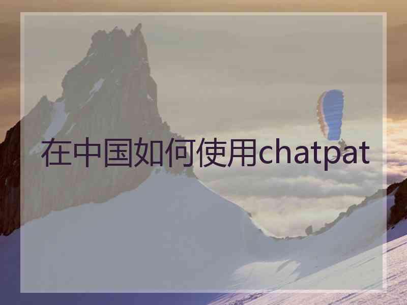 在中国如何使用chatpat