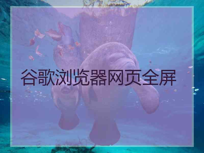 谷歌浏览器网页全屏