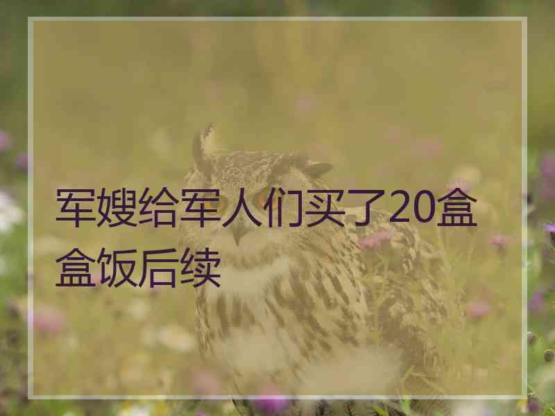 军嫂给军人们买了20盒盒饭后续