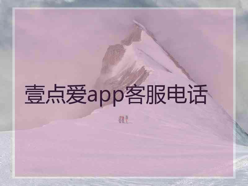 壹点爱app客服电话