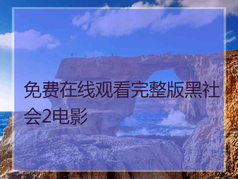 免费在线观看完整版黑社会2电影