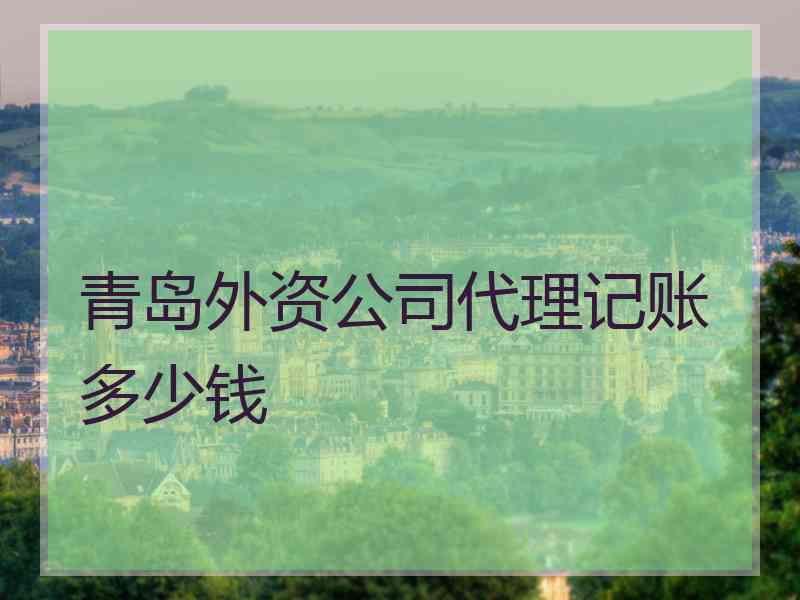 青岛外资公司代理记账多少钱