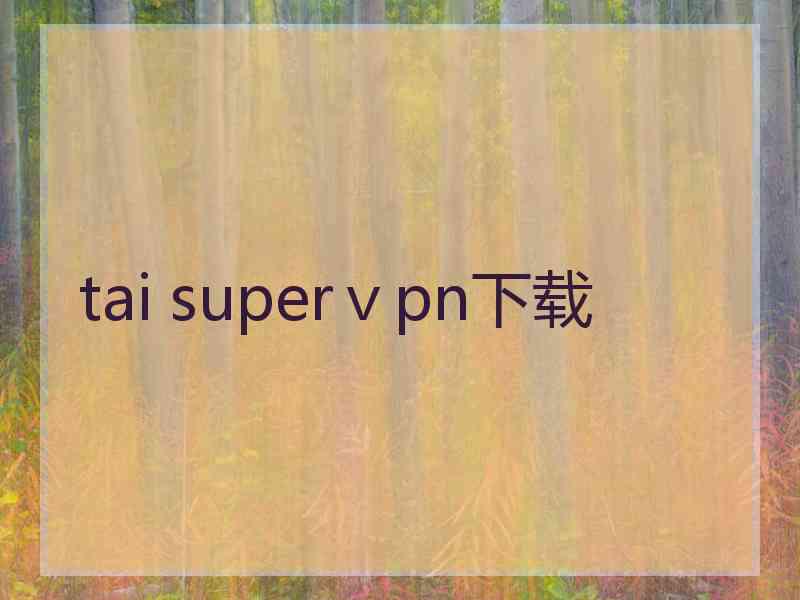 tai superⅴpn下载