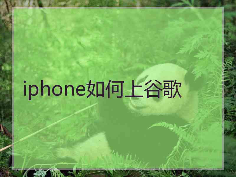 iphone如何上谷歌