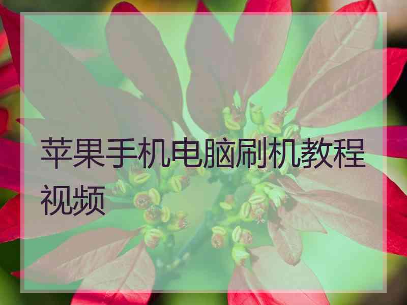 苹果手机电脑刷机教程视频