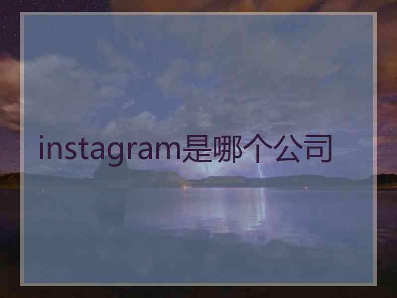 instagram是哪个公司