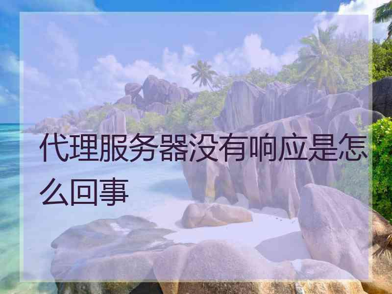 代理服务器没有响应是怎么回事