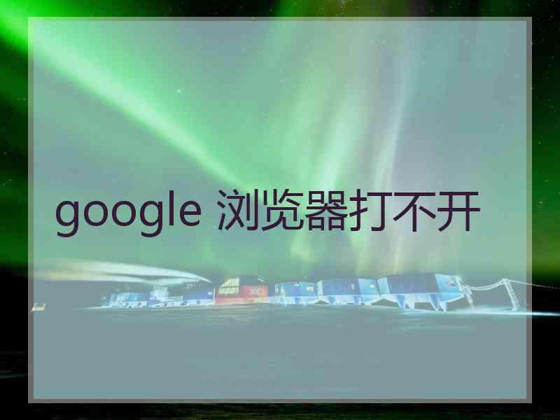 google 浏览器打不开