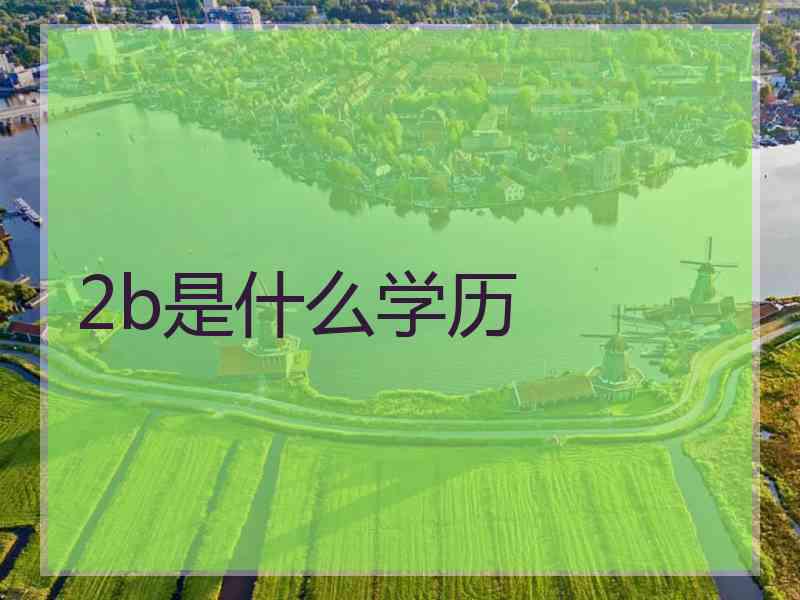 2b是什么学历