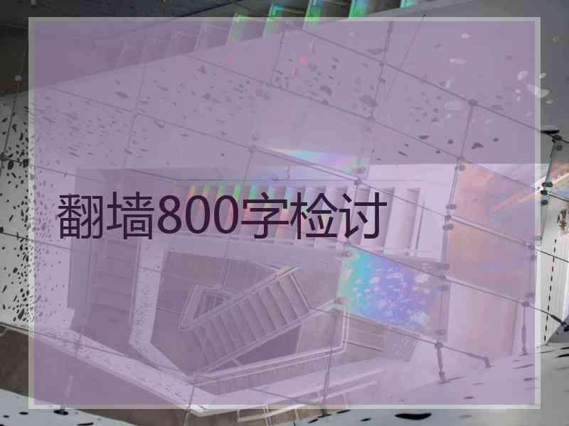 翻墙800字检讨