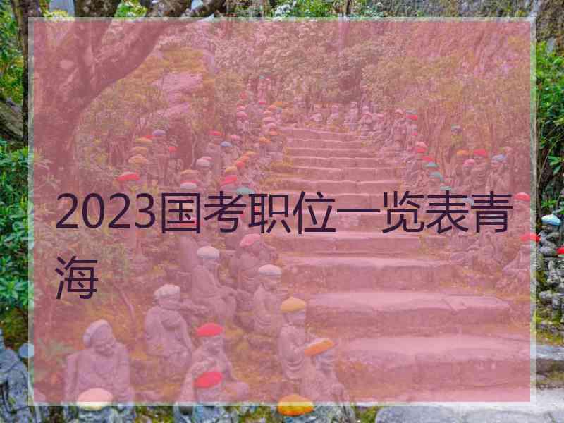 2023国考职位一览表青海