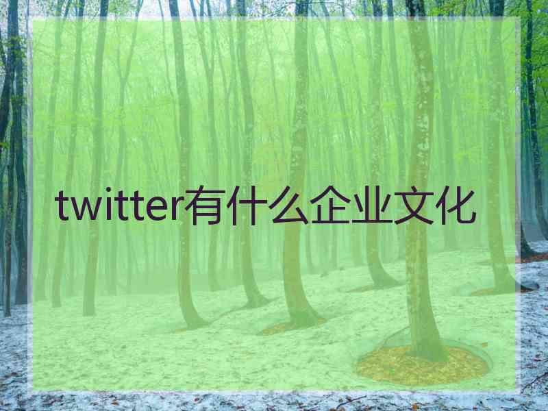 twitter有什么企业文化