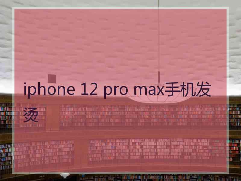 iphone 12 pro max手机发烫