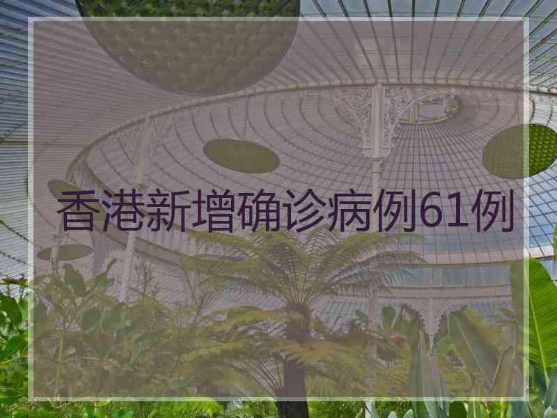 香港新增确诊病例61例