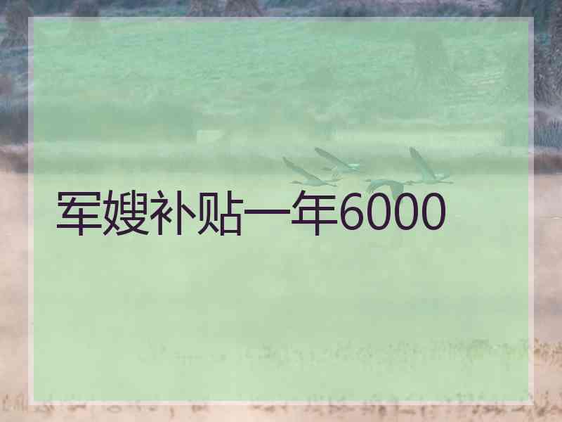 军嫂补贴一年6000