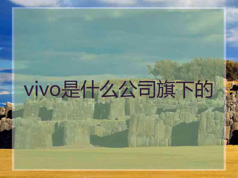 vivo是什么公司旗下的