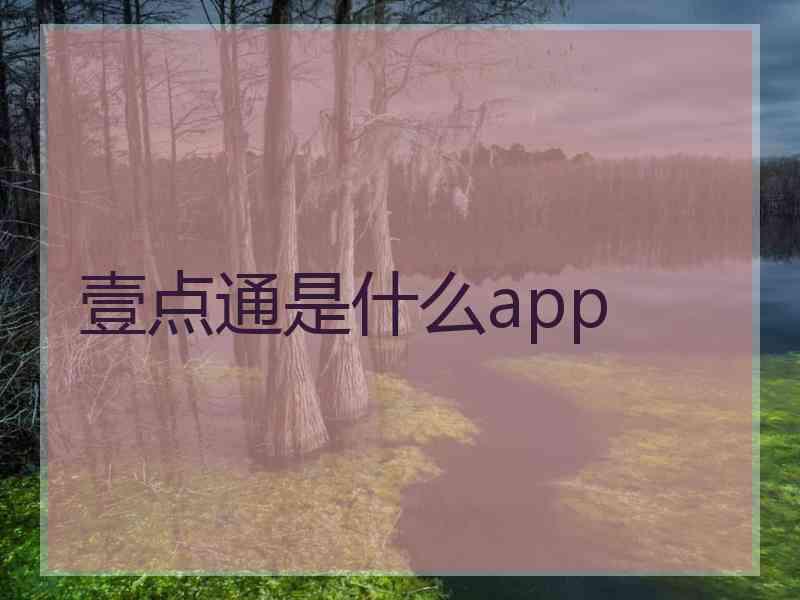 壹点通是什么app