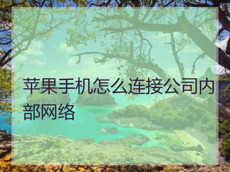 苹果手机怎么连接公司内部网络