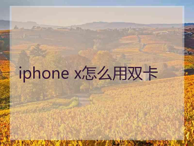 iphone x怎么用双卡