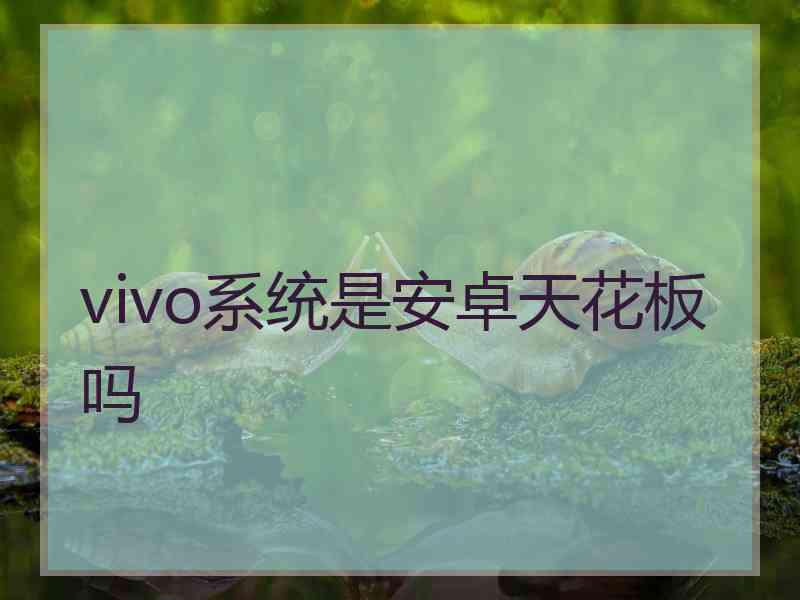 vivo系统是安卓天花板吗