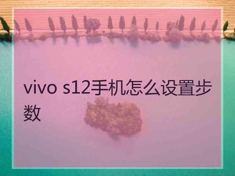 vivo s12手机怎么设置步数