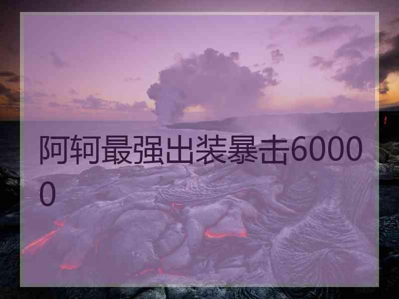 阿轲最强出装暴击60000