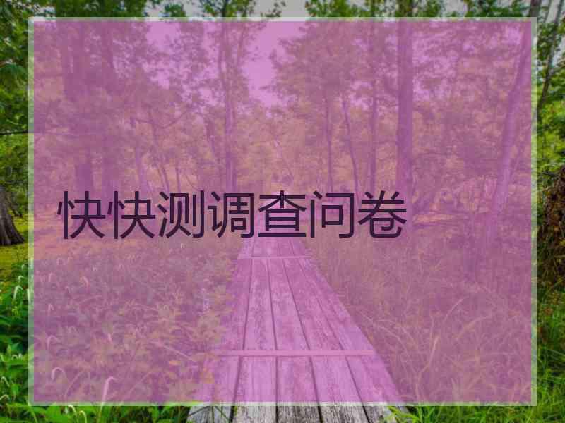 快快测调查问卷