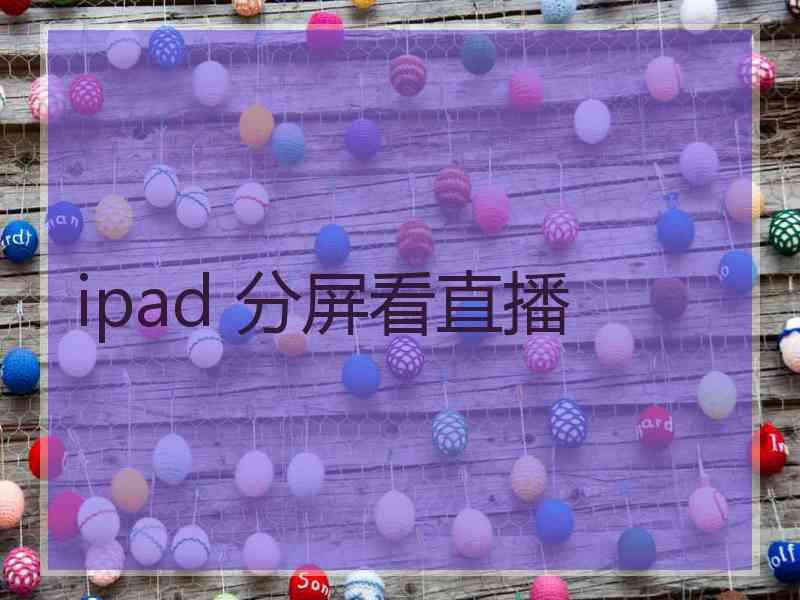 ipad 分屏看直播