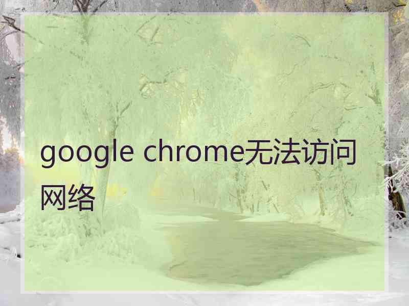 google chrome无法访问网络