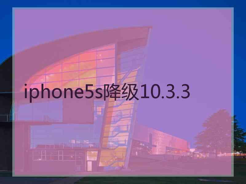 iphone5s降级10.3.3