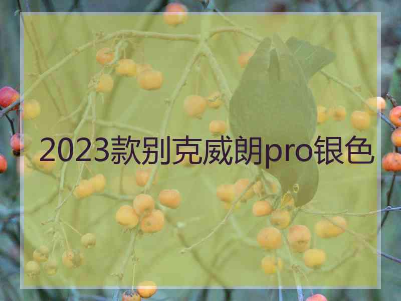 2023款别克威朗pro银色