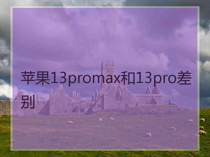 苹果13promax和13pro差别