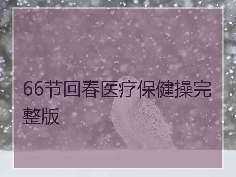 66节回春医疗保健操完整版