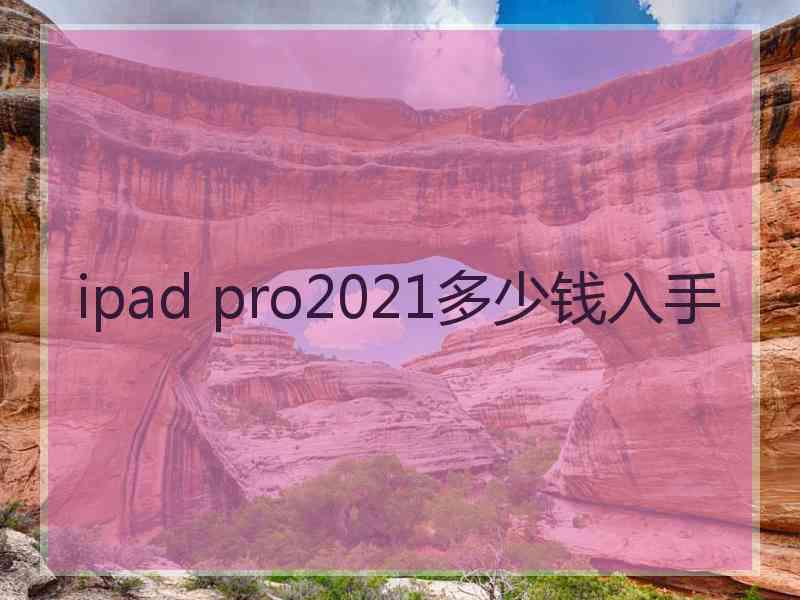 ipad pro2021多少钱入手