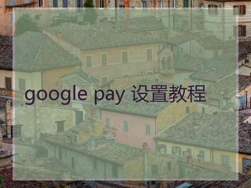 google pay 设置教程