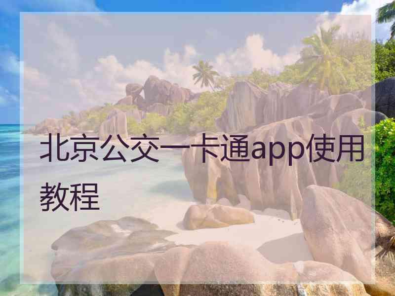 北京公交一卡通app使用教程