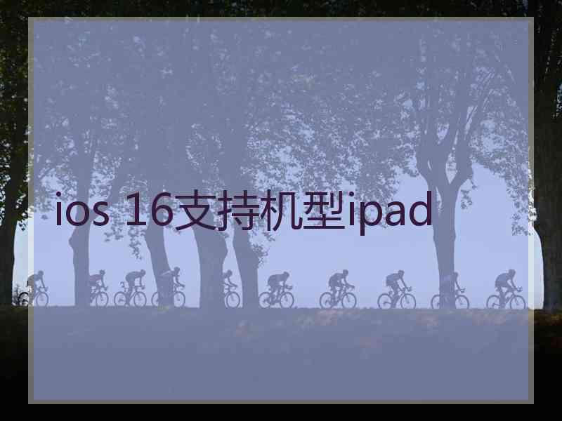 ios 16支持机型ipad