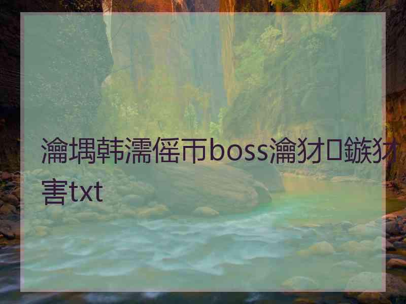 瀹堣韩濡傜帀boss瀹犲鏃犲害txt