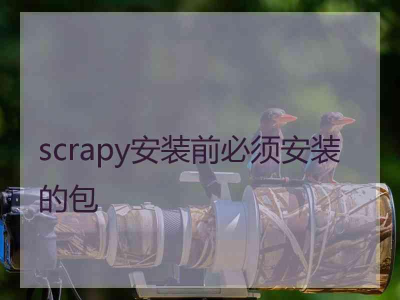 scrapy安装前必须安装的包