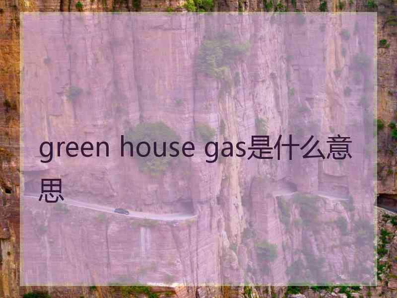 green house gas是什么意思