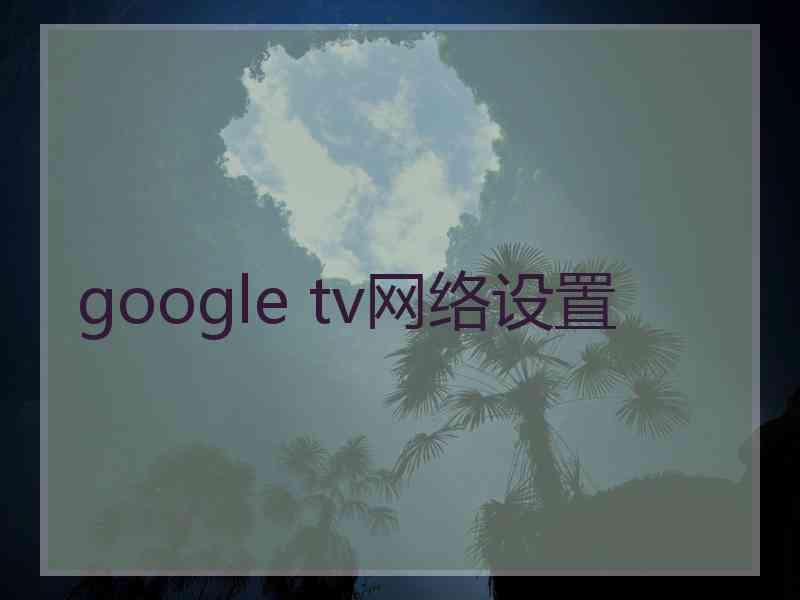 google tv网络设置