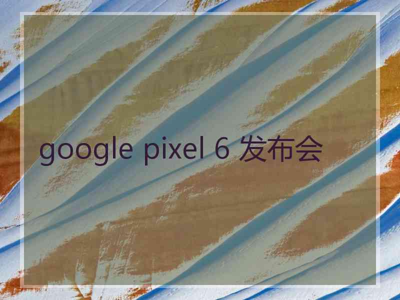 google pixel 6 发布会