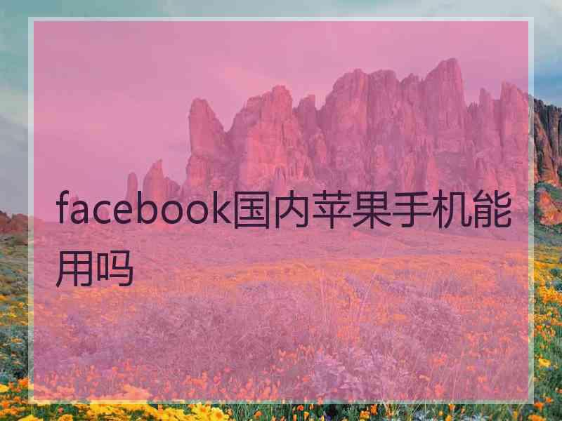 facebook国内苹果手机能用吗