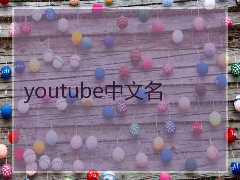 youtube中文名