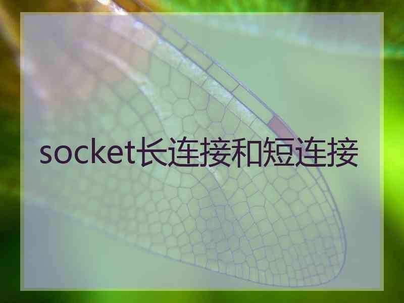 socket长连接和短连接