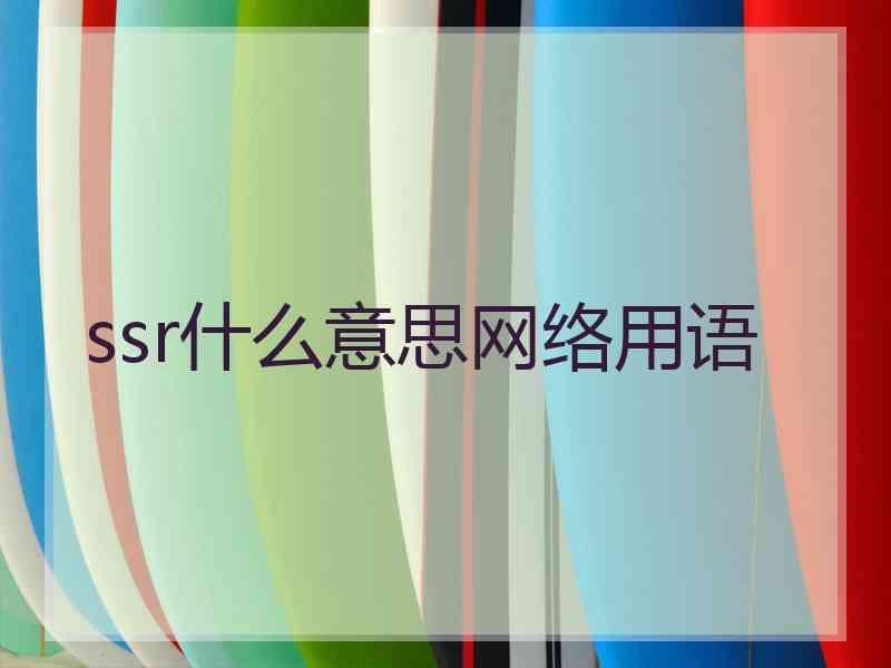 ssr什么意思网络用语