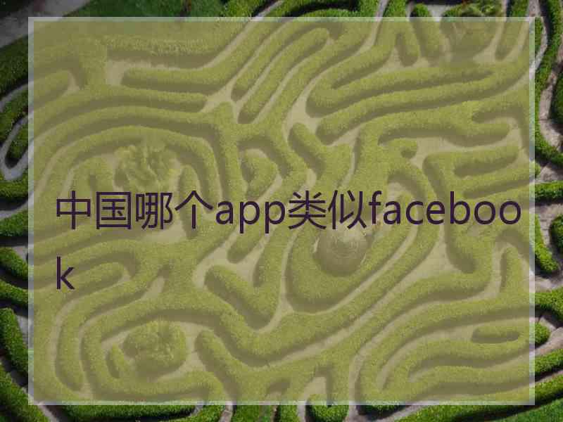 中国哪个app类似facebook