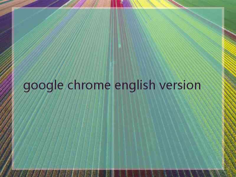 google chrome english version