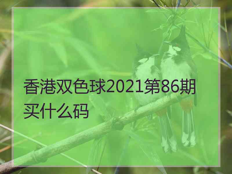 香港双色球2021第86期买什么码